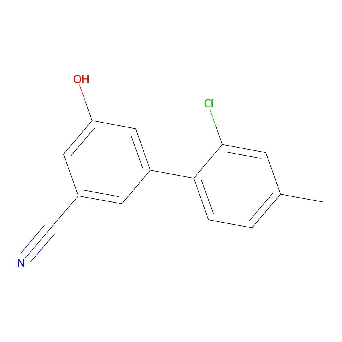 5-(2-Chloro-4-methylphenyl)-3-cyanophenol molecular structure, CAS 1261942-10-2