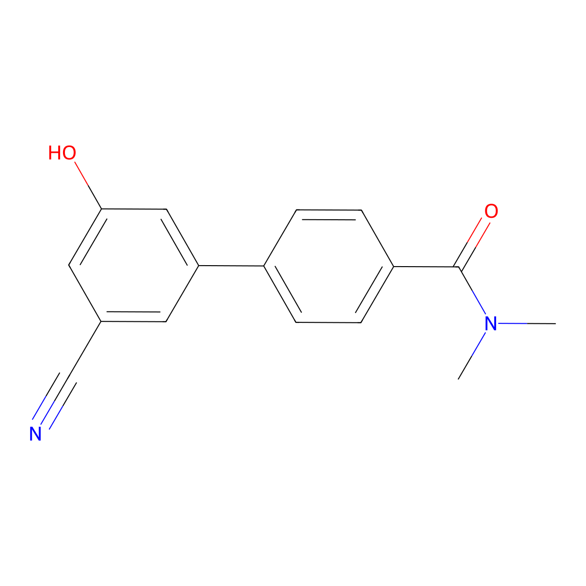 3-Cyano-5-[4-(N,N-dimethylaminocarbonyl)phenyl]phenol molecular structure, CAS 1261942-25-9