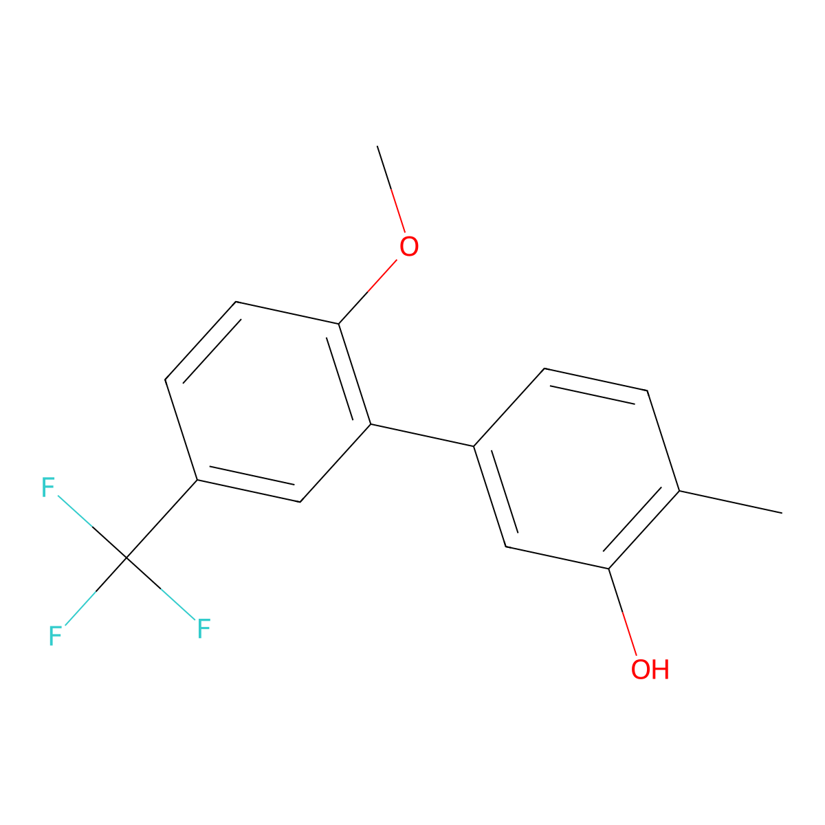 5-(2-Methoxy-5-trifluoromethylphenyl)-2-methylphenol molecular structure, CAS 1261942-38-4
