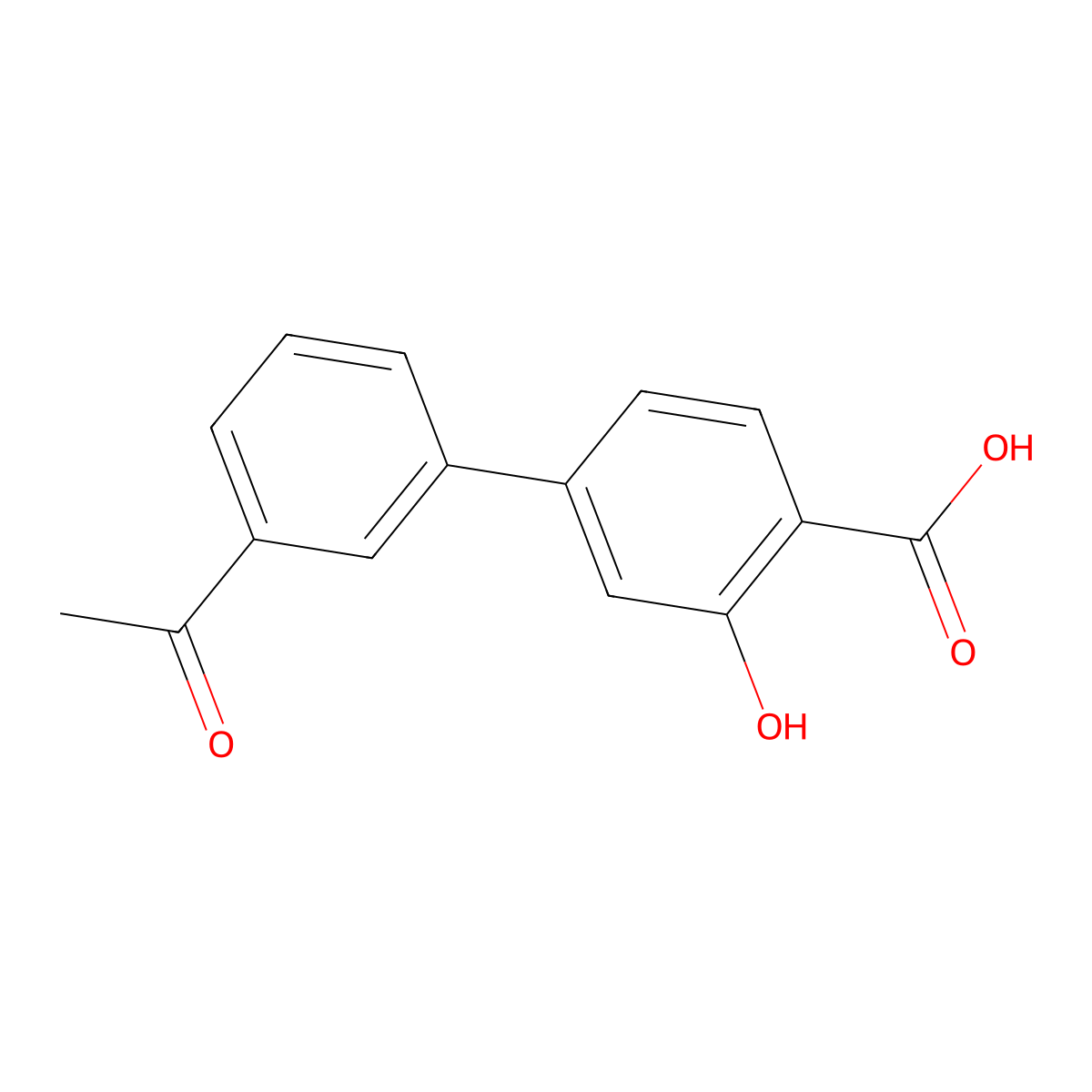 4-(3-Acetylphenyl)-2-hydroxybenzoic acid molecular structure, CAS 1261942-60-2