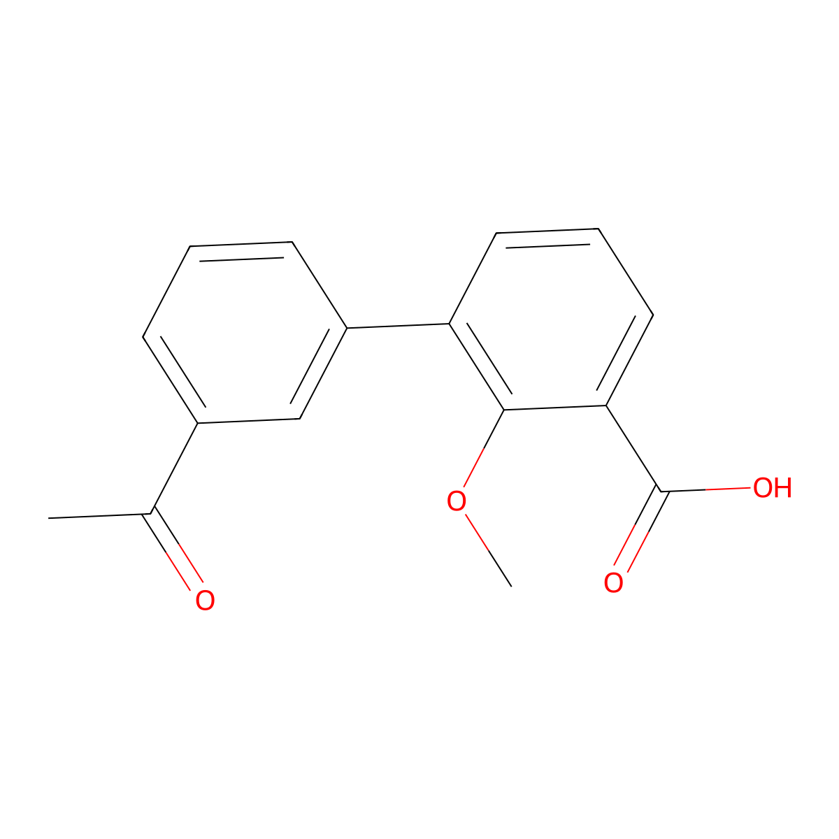 3-(3-Acetylphenyl)-2-methoxybenzoic acid molecular structure, CAS 1261942-69-1