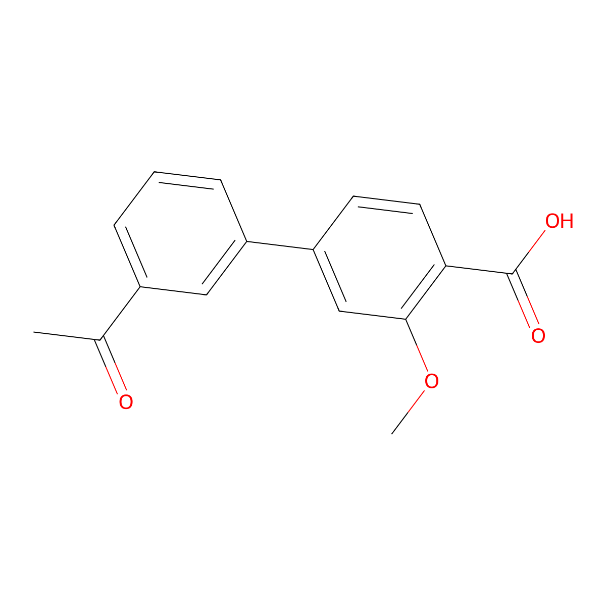 4-(3-Acetylphenyl)-2-methoxybenzoic acid molecular structure, CAS 1261942-77-1