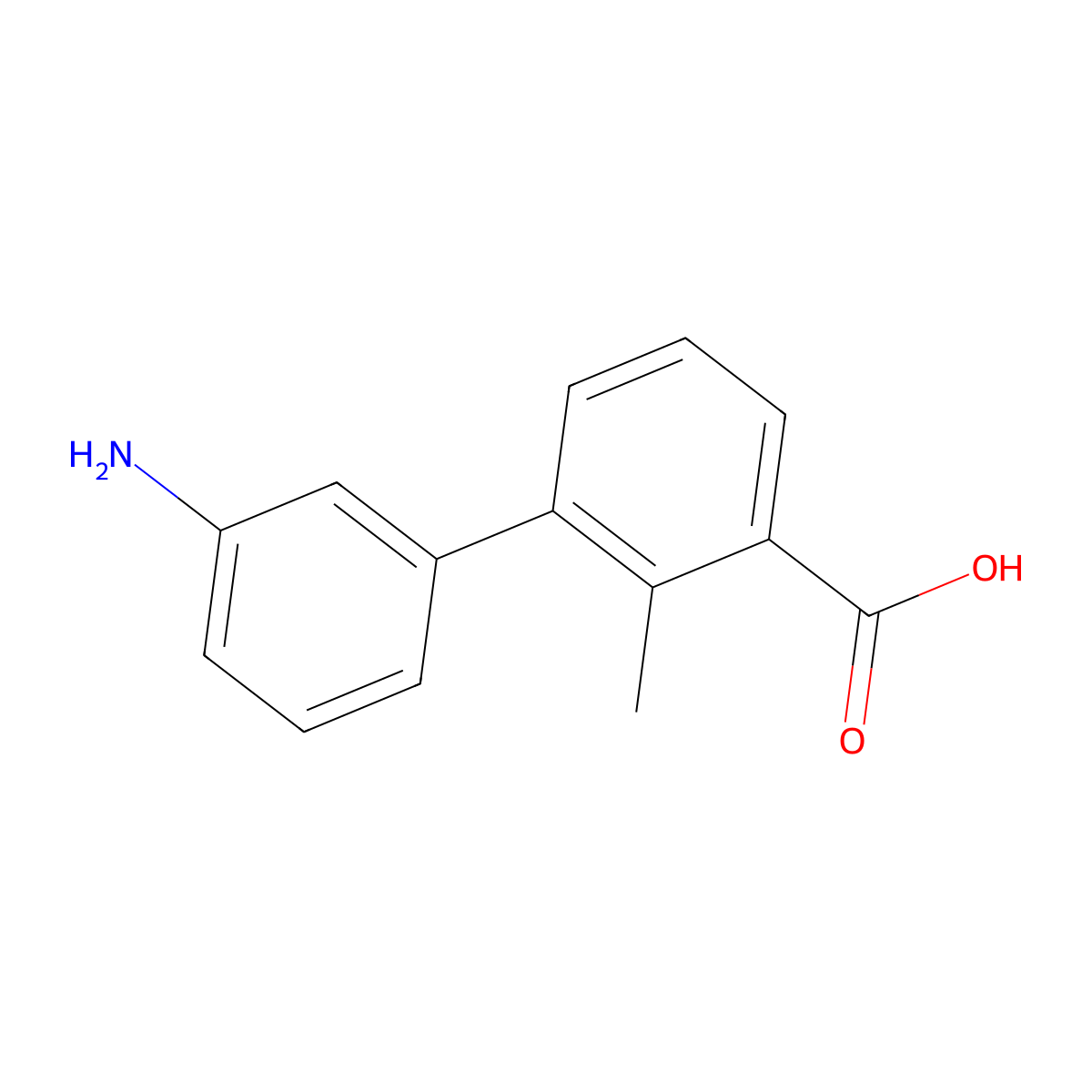 3-(3-Aminophenyl)-2-methylbenzoic acid molecular structure, CAS 1261943-15-0
