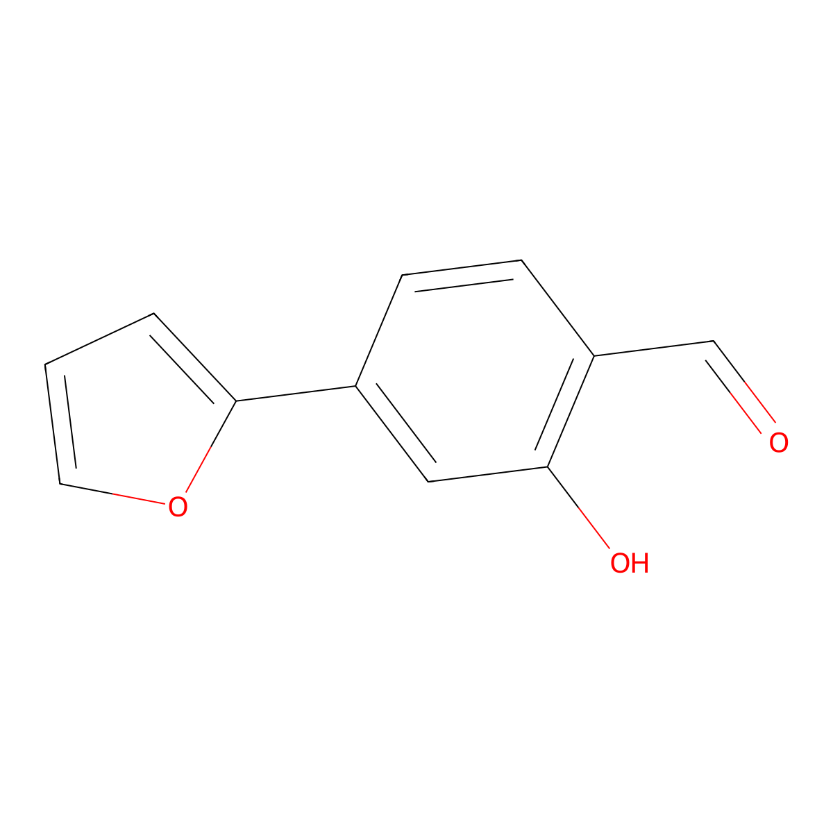 4-(Furan-2-yl)-2-hydroxybenzaldehyde molecular structure, CAS 1261943-30-9
