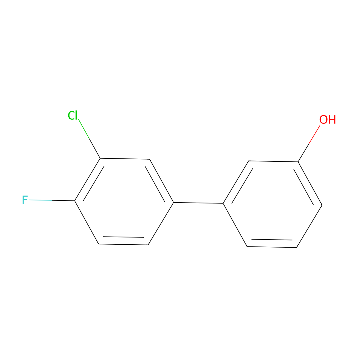 3-(3-Chloro-4-fluorophenyl)phenol molecular structure, CAS 1261943-34-3