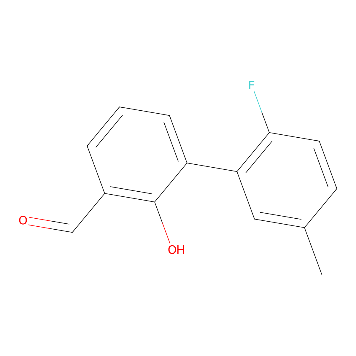 6-(2-Fluoro-5-methylphenyl)-2-formylphenol molecular structure, CAS 1261943-51-4