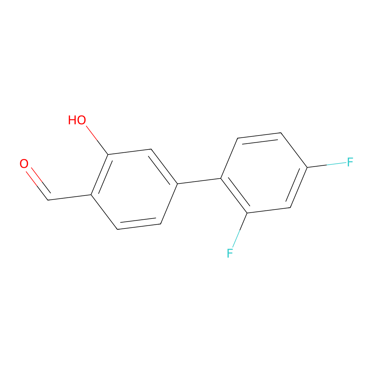5-(2,4-Difluorophenyl)-2-formylphenol molecular structure, CAS 1261943-57-0