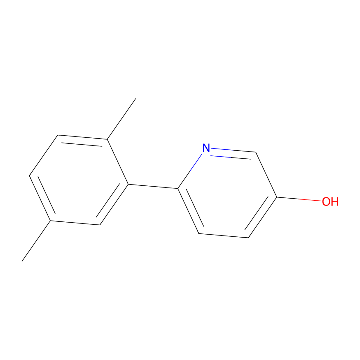 6-(2,5-Dimethylphenyl)pyridin-3-ol molecular structure, CAS 1261943-60-5