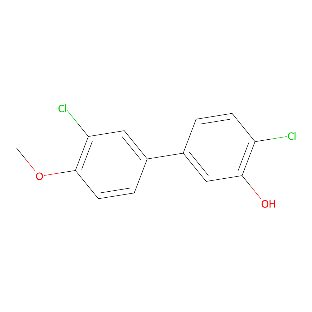 2-Chloro-5-(3-chloro-4-methoxyphenyl)phenol molecular structure, CAS 1261943-65-0