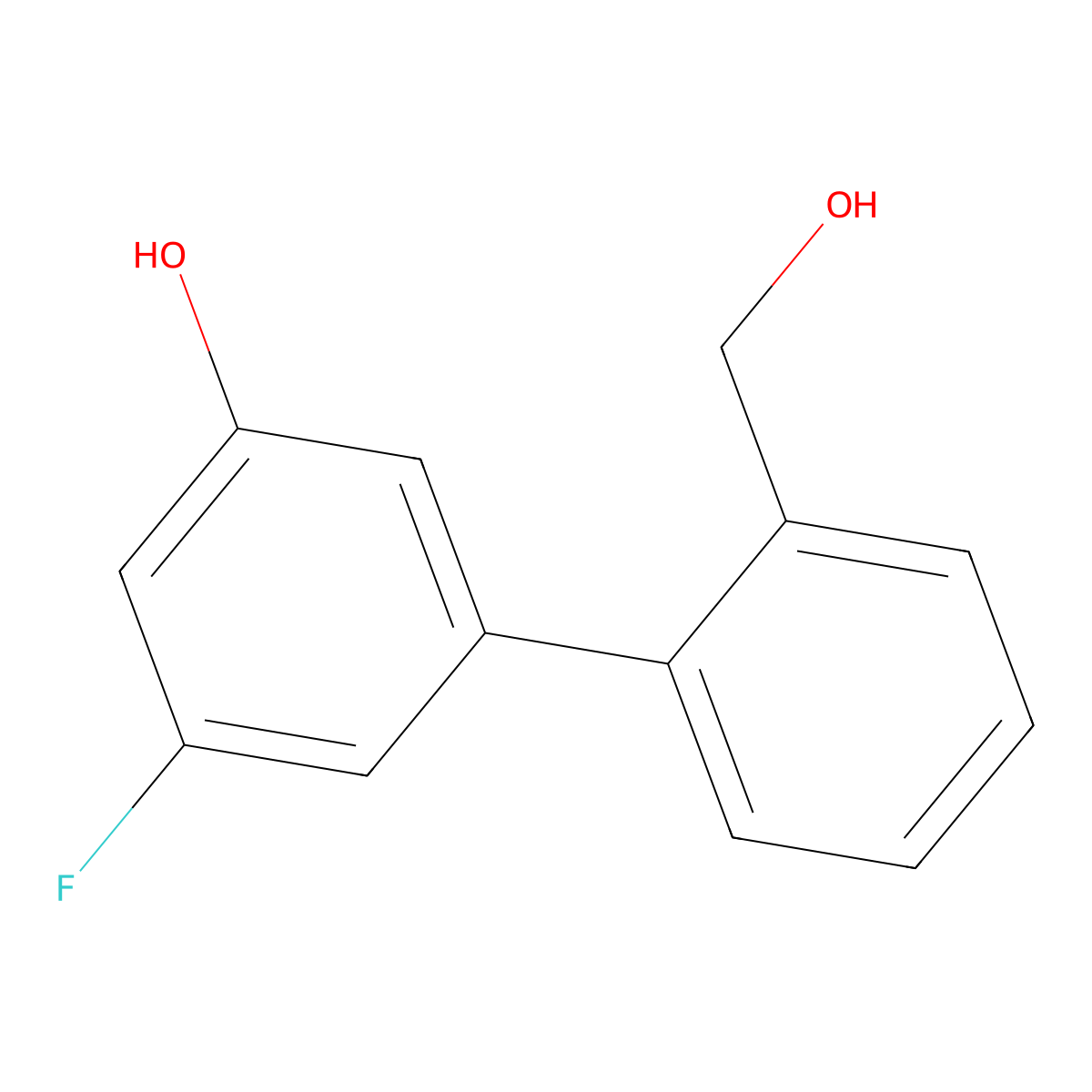 3-Fluoro-5-(2-hydroxymethylphenyl)phenol molecular structure, CAS 1261943-72-9