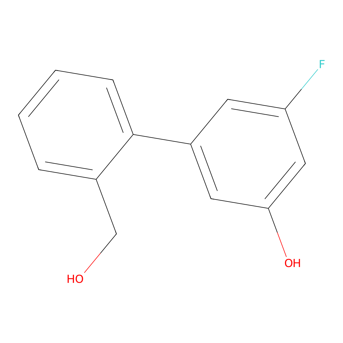 3-Fluoro-5-(2-hydroxymethylphenyl)phenol molecular structure, CAS 1261943-72-9