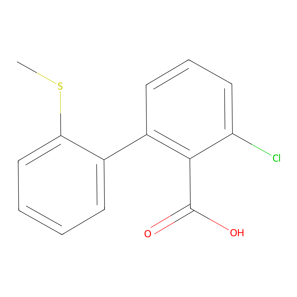 6-Chloro-2-(2-methylthiophenyl)benzoic acid molecular structure, CAS 1261943-76-3