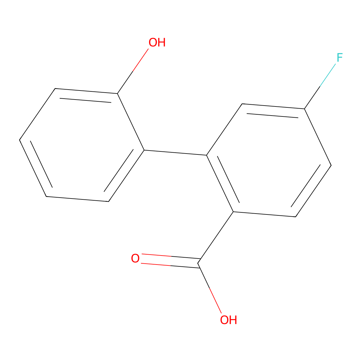 4-Fluoro-2-(2-hydroxyphenyl)benzoic acid molecular structure, CAS 1261943-83-2