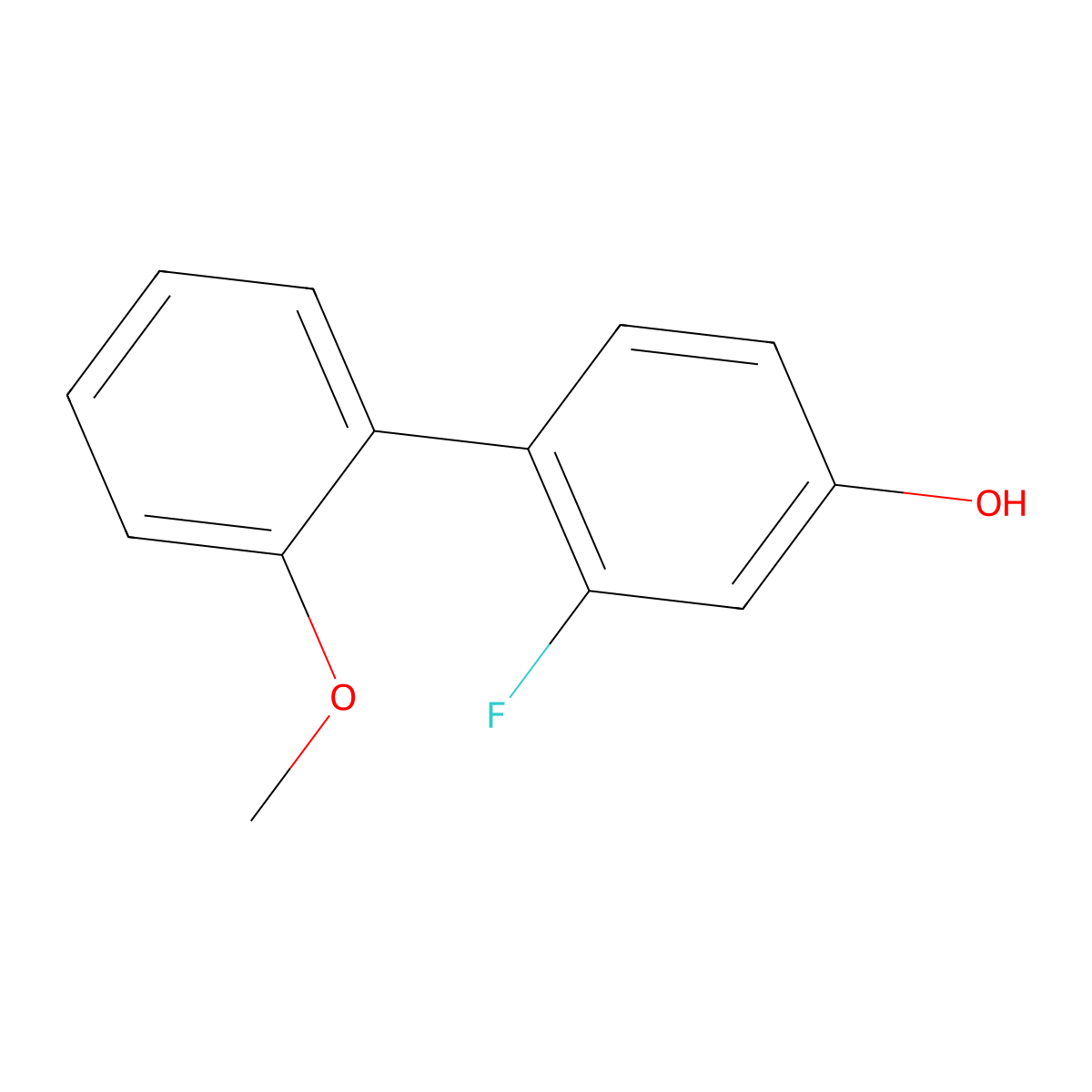 3-Fluoro-4-(2-methoxyphenyl)phenol molecular structure, CAS 1261943-87-6