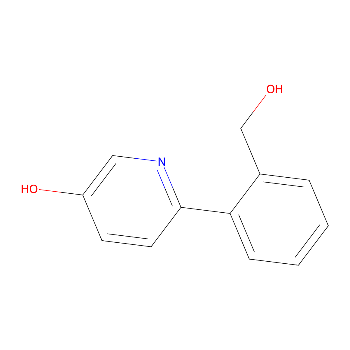 6-[2-(Hydroxymethyl)phenyl]pyridin-3-ol molecular structure, CAS 1261943-91-2