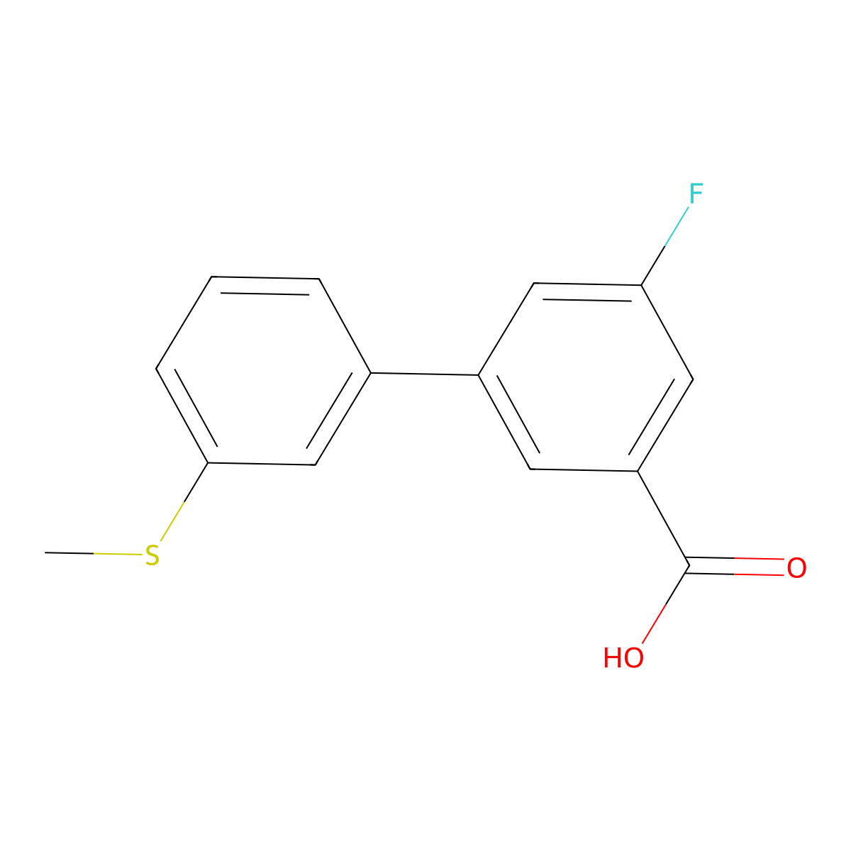 5-Fluoro-3-(3-methylthiophenyl)benzoic acid molecular structure, CAS 1261943-97-8
