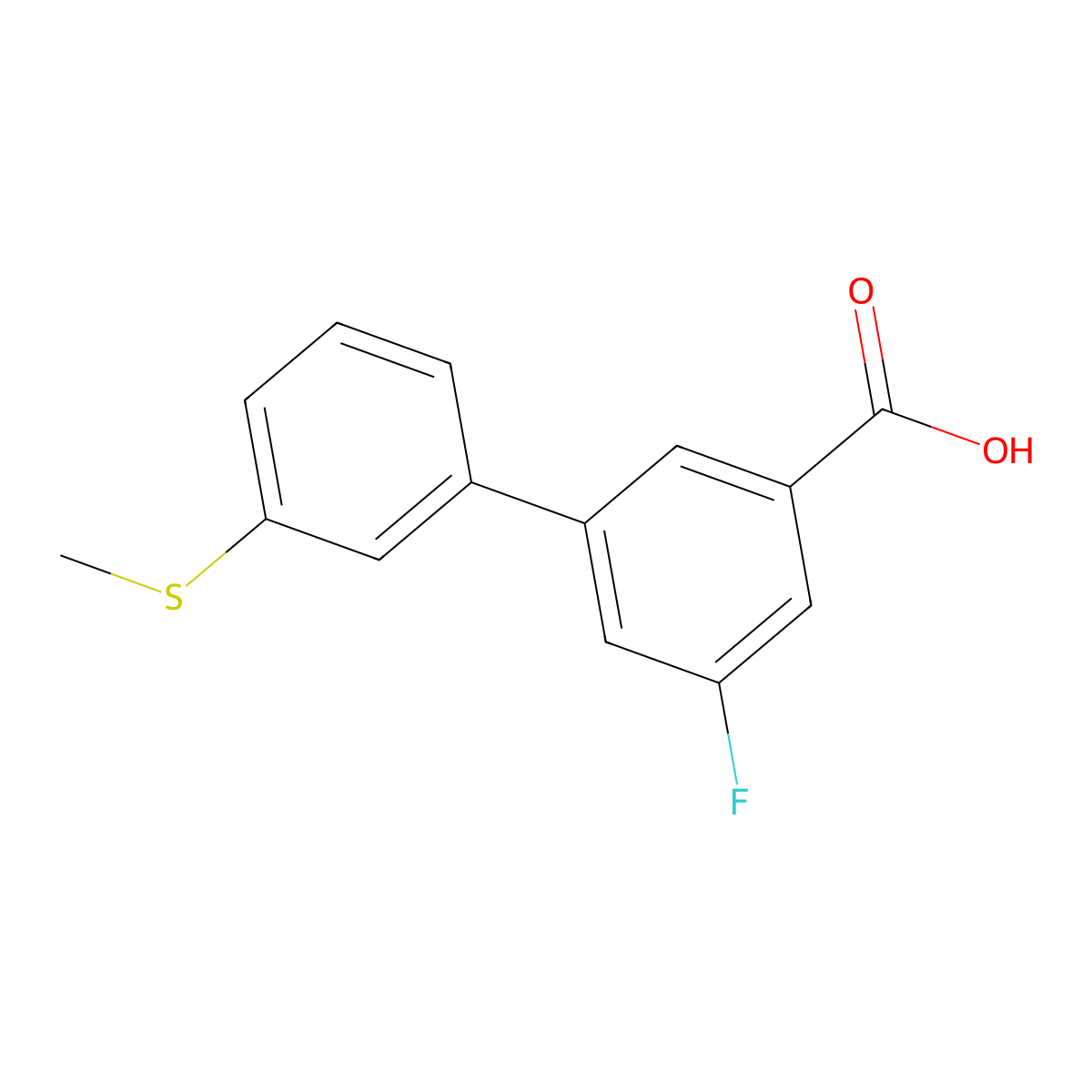 5-Fluoro-3-(3-methylthiophenyl)benzoic acid molecular structure, CAS 1261943-97-8