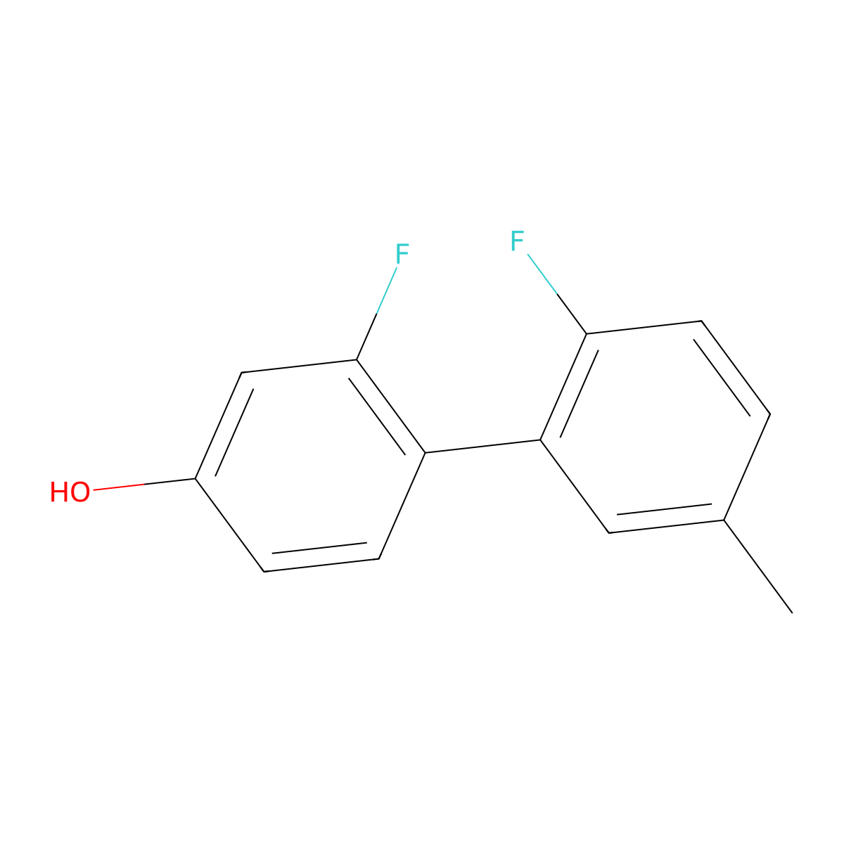 3-Fluoro-4-(2-fluoro-5-methylphenyl)phenol molecular structure, CAS 1261944-00-6