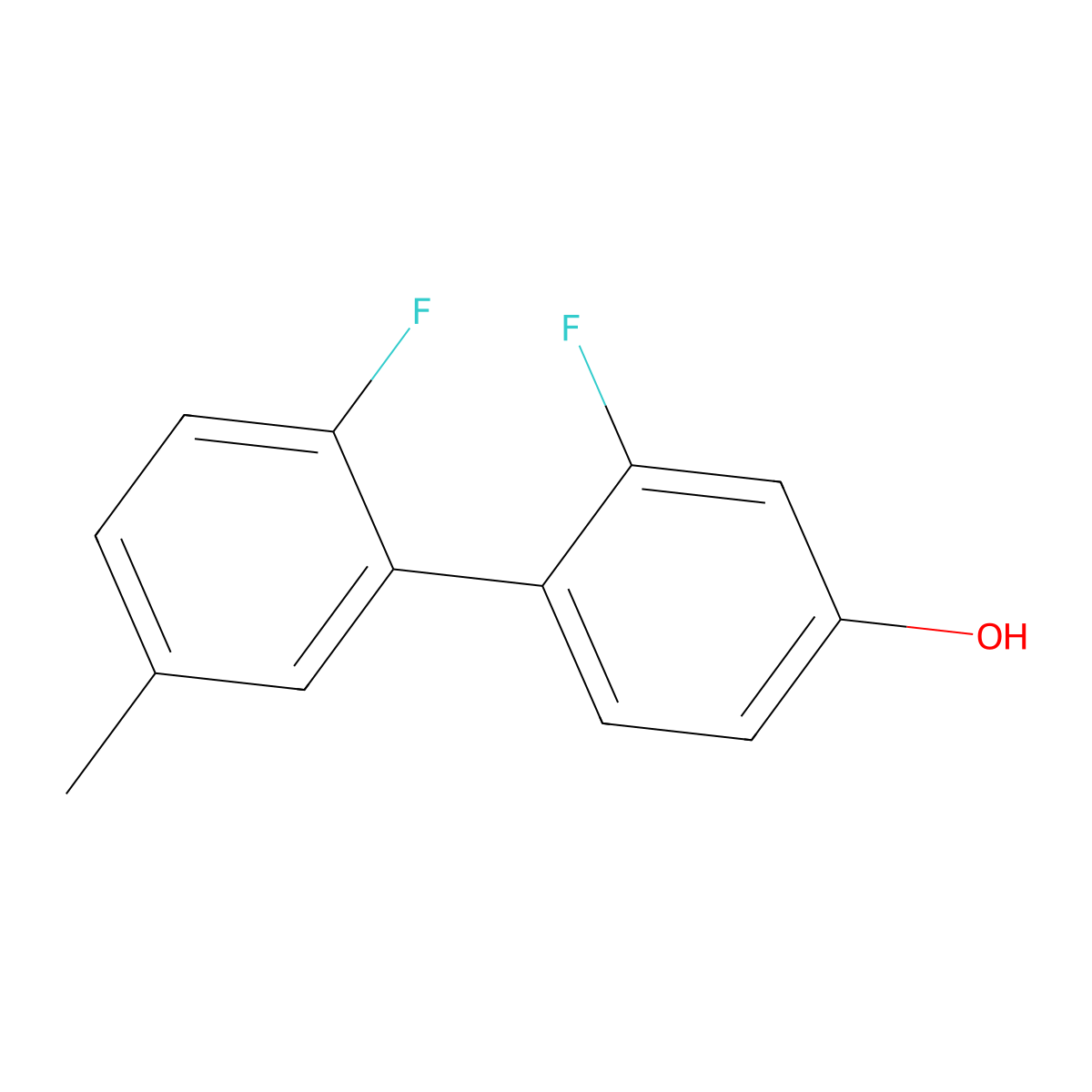 3-Fluoro-4-(2-fluoro-5-methylphenyl)phenol molecular structure, CAS 1261944-00-6