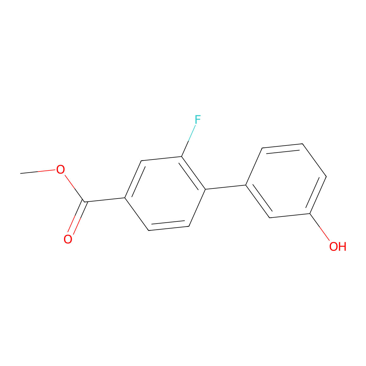3-(2-Fluoro-4-methoxycarbonylphenyl)phenol molecular structure, CAS 1261944-01-7