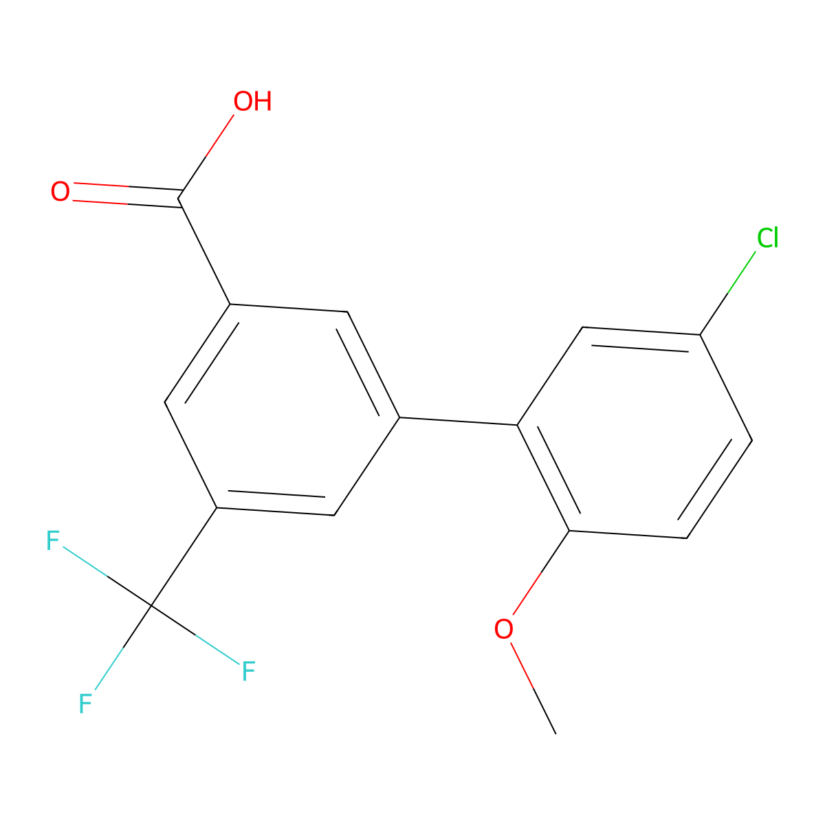 3-(5-Chloro-2-methoxyphenyl)-5-trifluoromethylbenzoic acid molecular structure, CAS 1261944-02-8