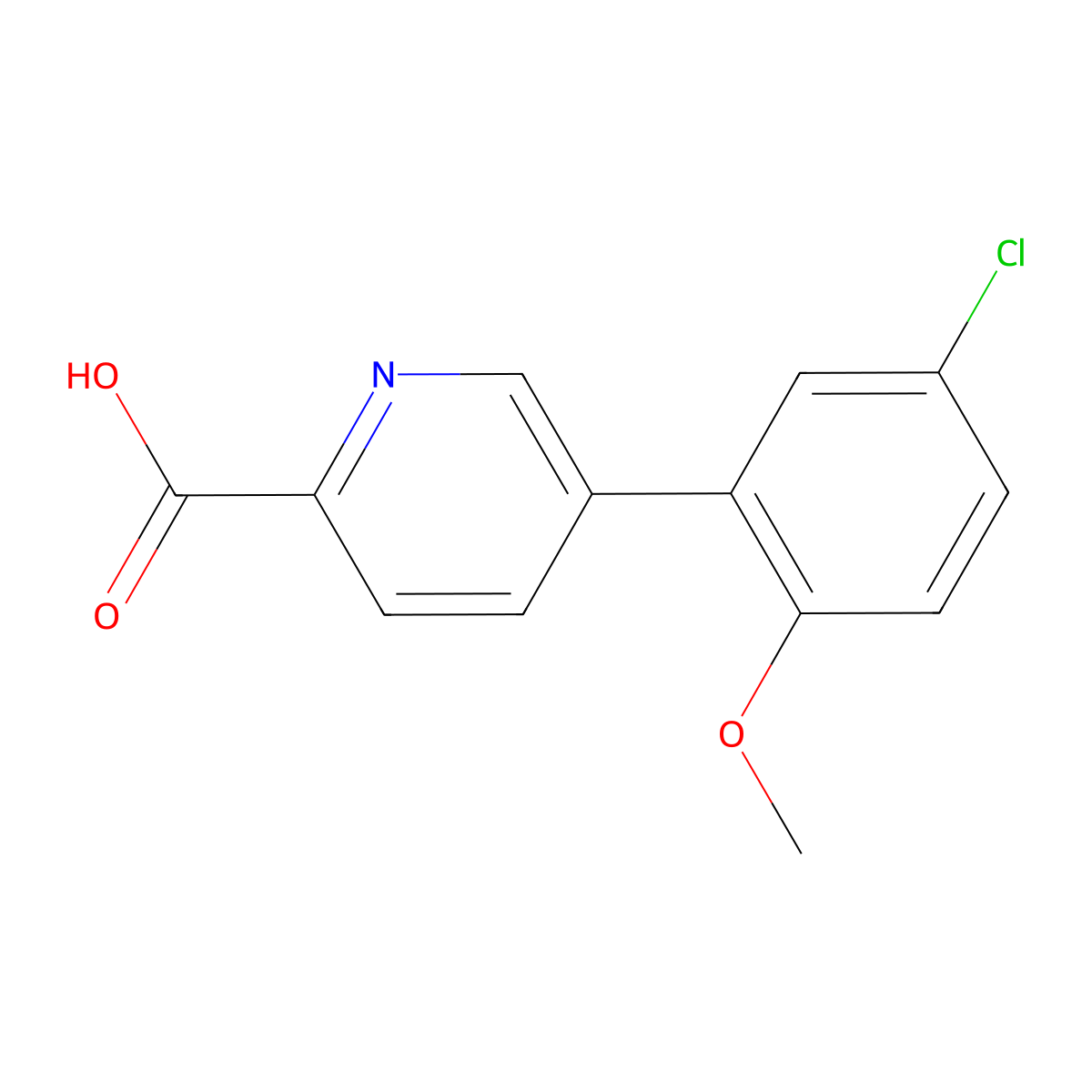 5-(5-Chloro-2-methoxyphenyl)picolinic acid molecular structure, CAS 1261944-05-1