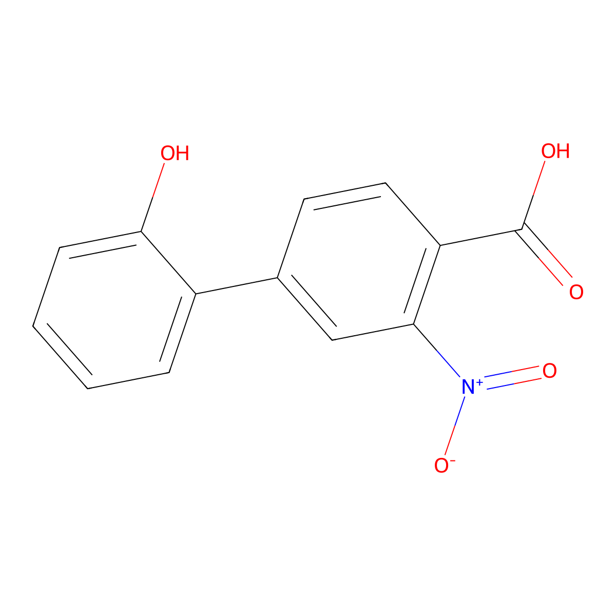 4-(2-Hydroxyphenyl)-2-nitrobenzoic acid molecular structure, CAS 1261944-13-1