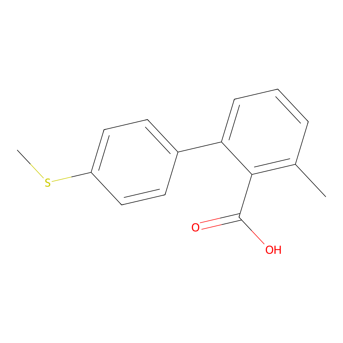 6-Methyl-2-(4-methylthiophenyl)benzoic acid molecular structure, CAS 1261944-17-5