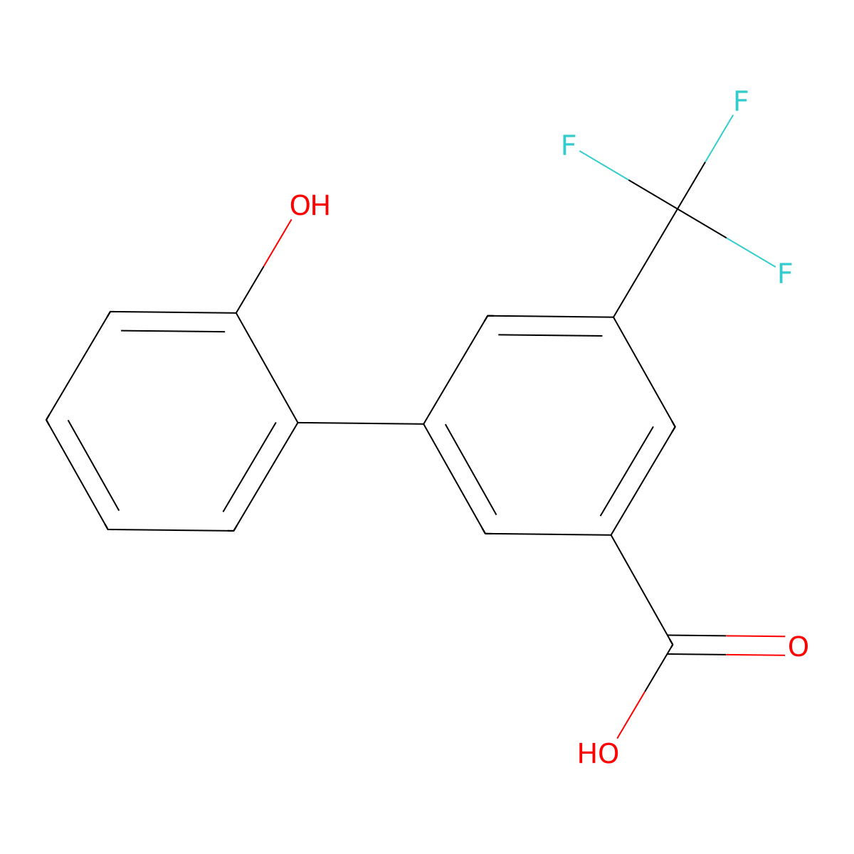 3-(2-Hydroxyphenyl)-5-trifluoromethylbenzoic acid molecular structure, CAS 1261944-21-1