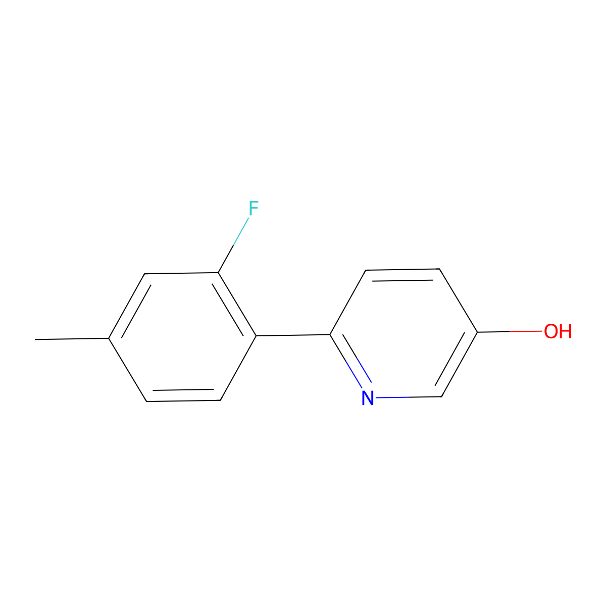 6-(2-Fluoro-4-methylphenyl)pyridin-3-ol molecular structure, CAS 1261944-23-3
