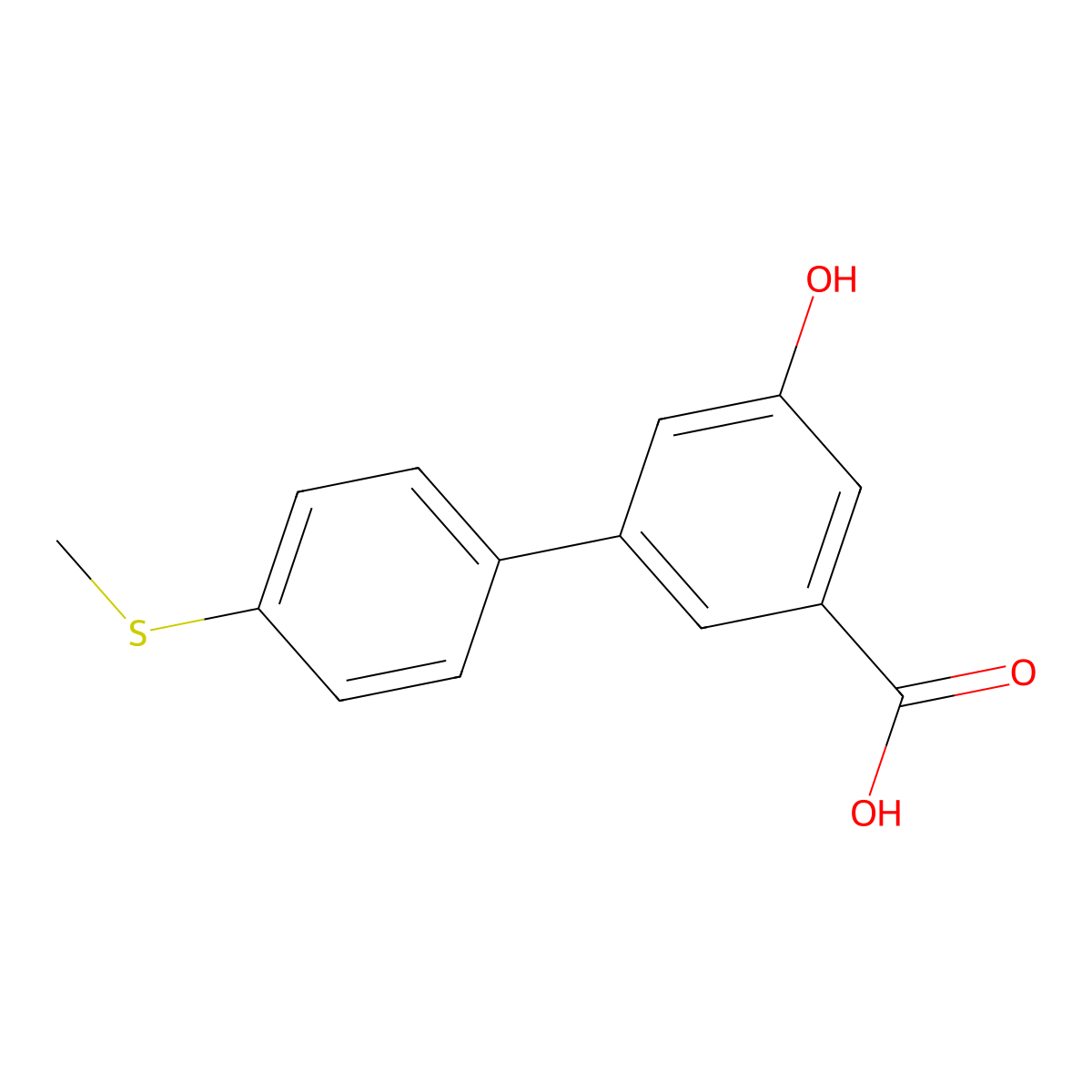 5-Hydroxy-3-(4-methylthiophenyl)benzoic acid molecular structure, CAS 1261944-28-8