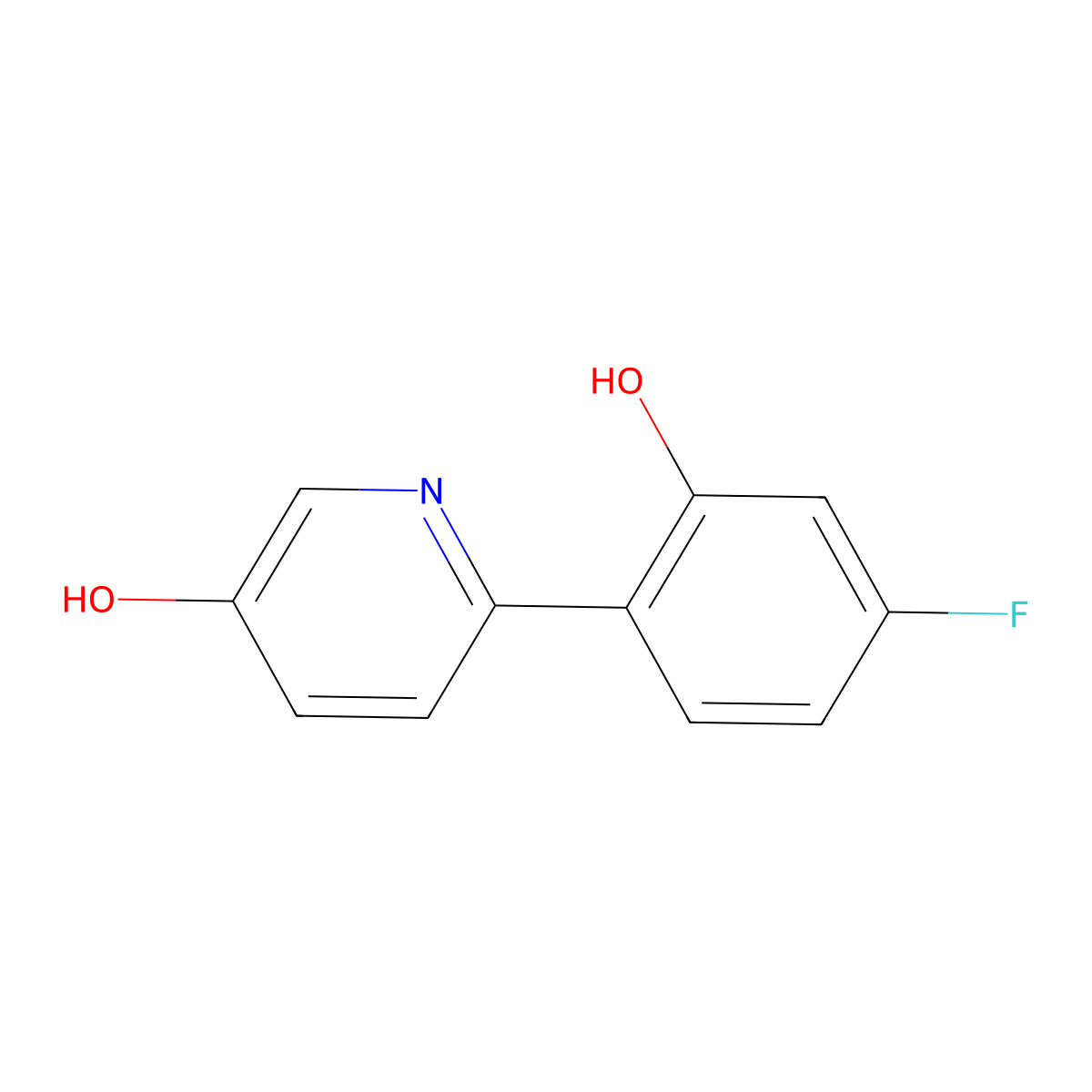 2-(4-Fluoro-2-hydroxyphenyl)-5-hydroxypyridine molecular structure, CAS 1261944-30-2