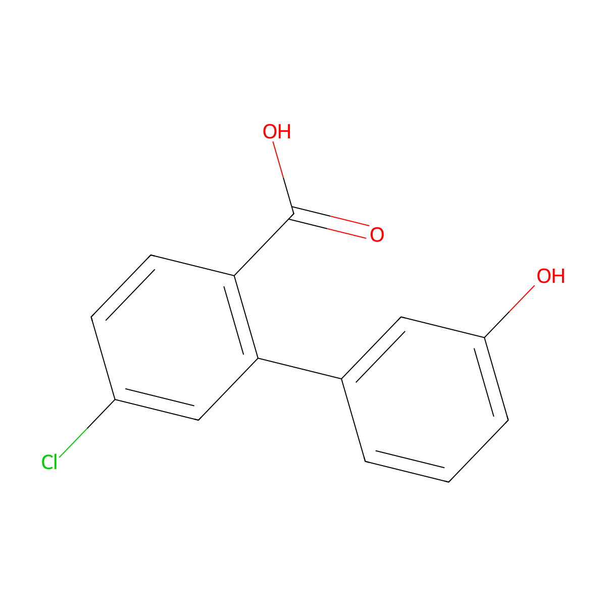 4-Chloro-2-(3-hydroxyphenyl)benzoic acid molecular structure, CAS 1261944-39-1