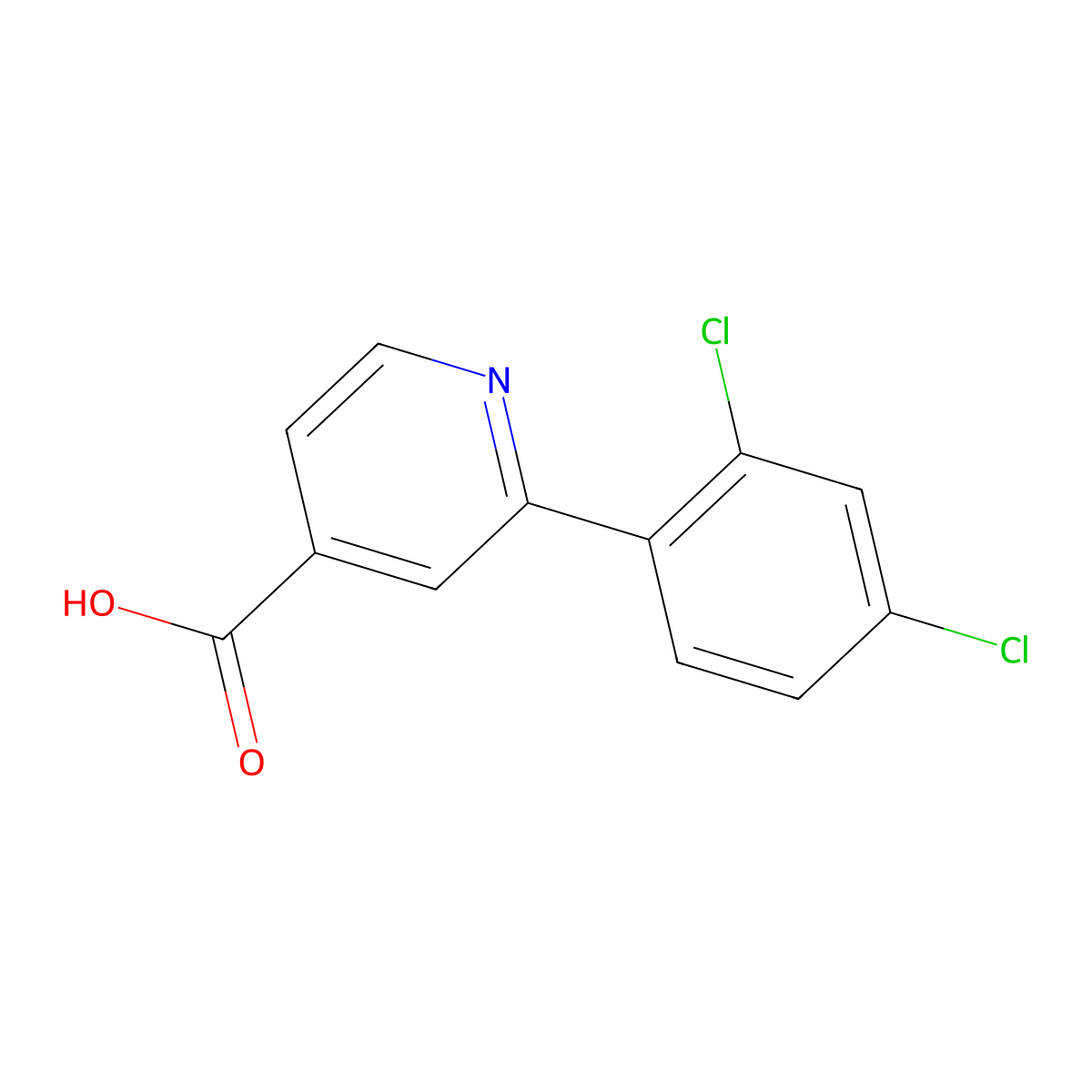2-(2,4-Dichlorophenyl)isonicotinic acid molecular structure, CAS 1261944-40-4