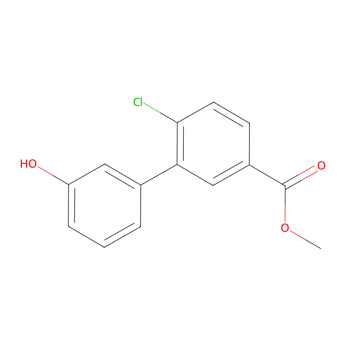 3-(2-Chloro-5-methoxycarbonylphenyl)phenol molecular structure, CAS 1261944-41-5