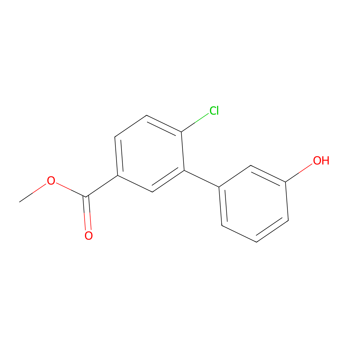 3-(2-Chloro-5-methoxycarbonylphenyl)phenol molecular structure, CAS 1261944-41-5