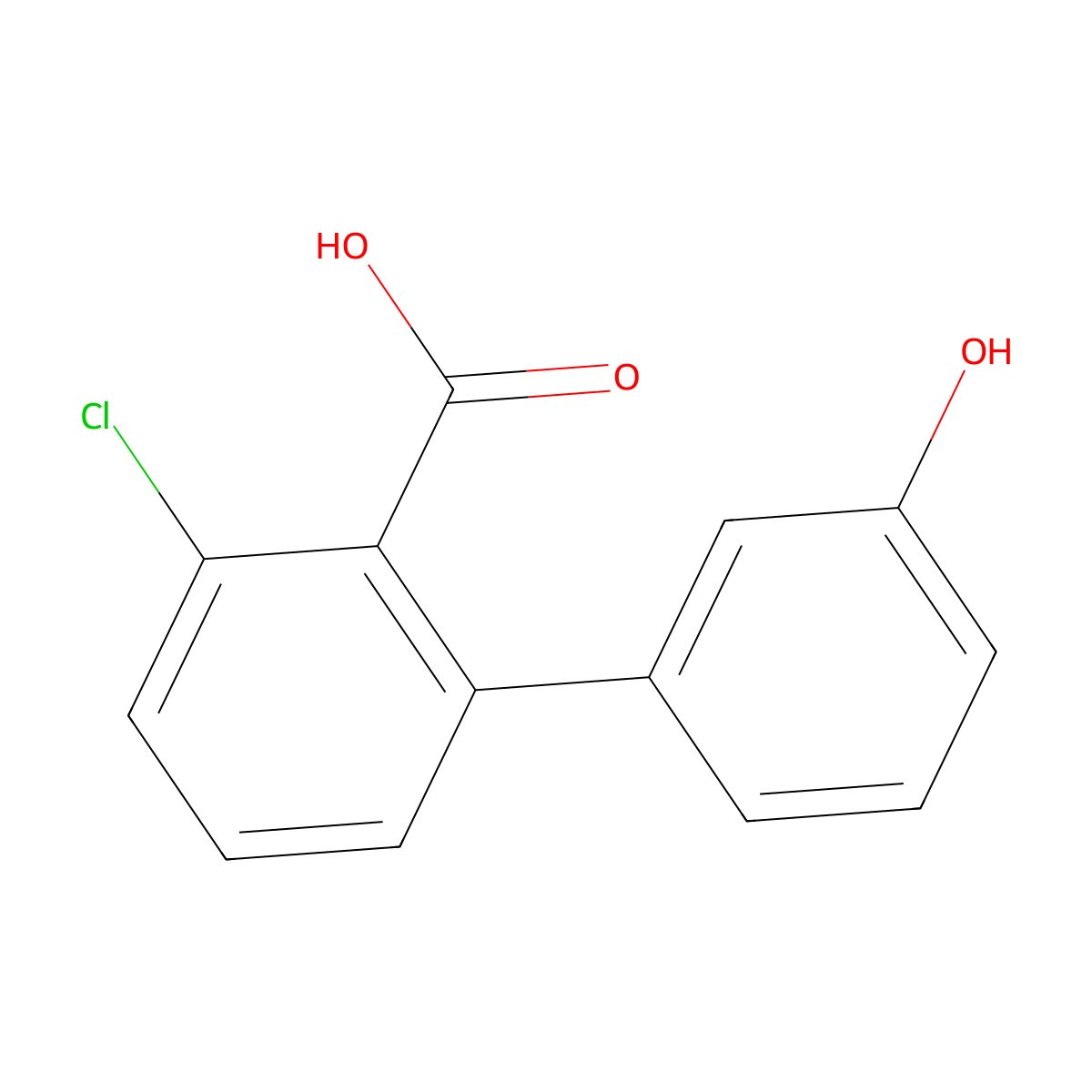 6-Chloro-2-(3-hydroxyphenyl)benzoic acid molecular structure, CAS 1261944-45-9