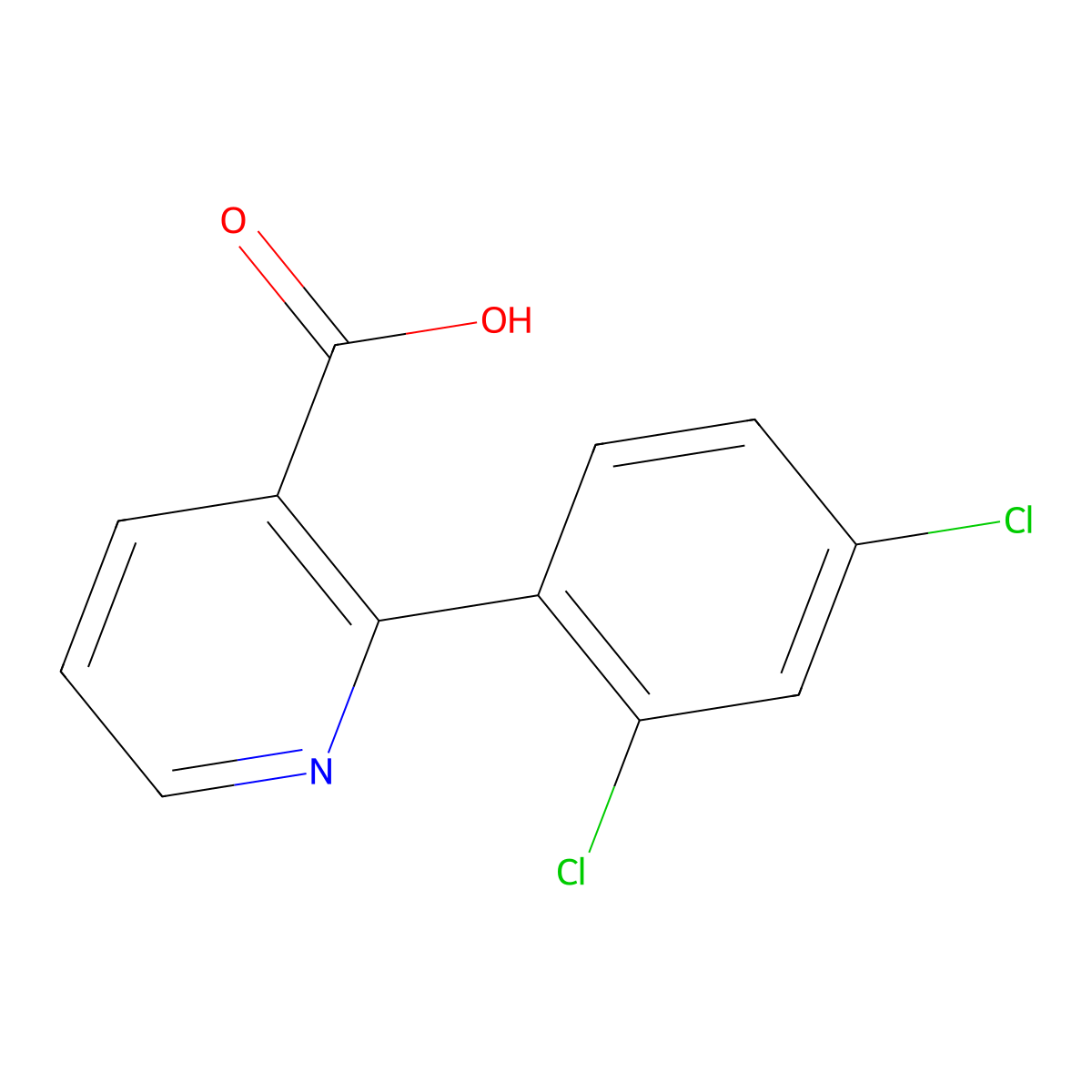 2-(2,4-Dichlorophenyl)nicotinic acid molecular structure, CAS 1261944-51-7