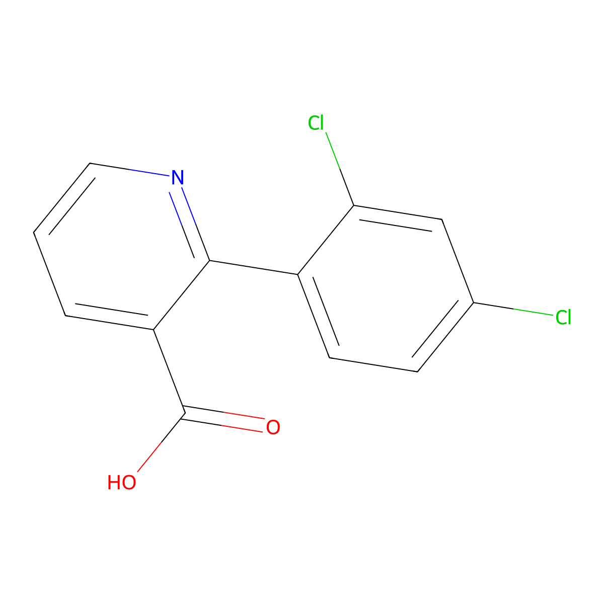2-(2,4-Dichlorophenyl)nicotinic acid molecular structure, CAS 1261944-51-7