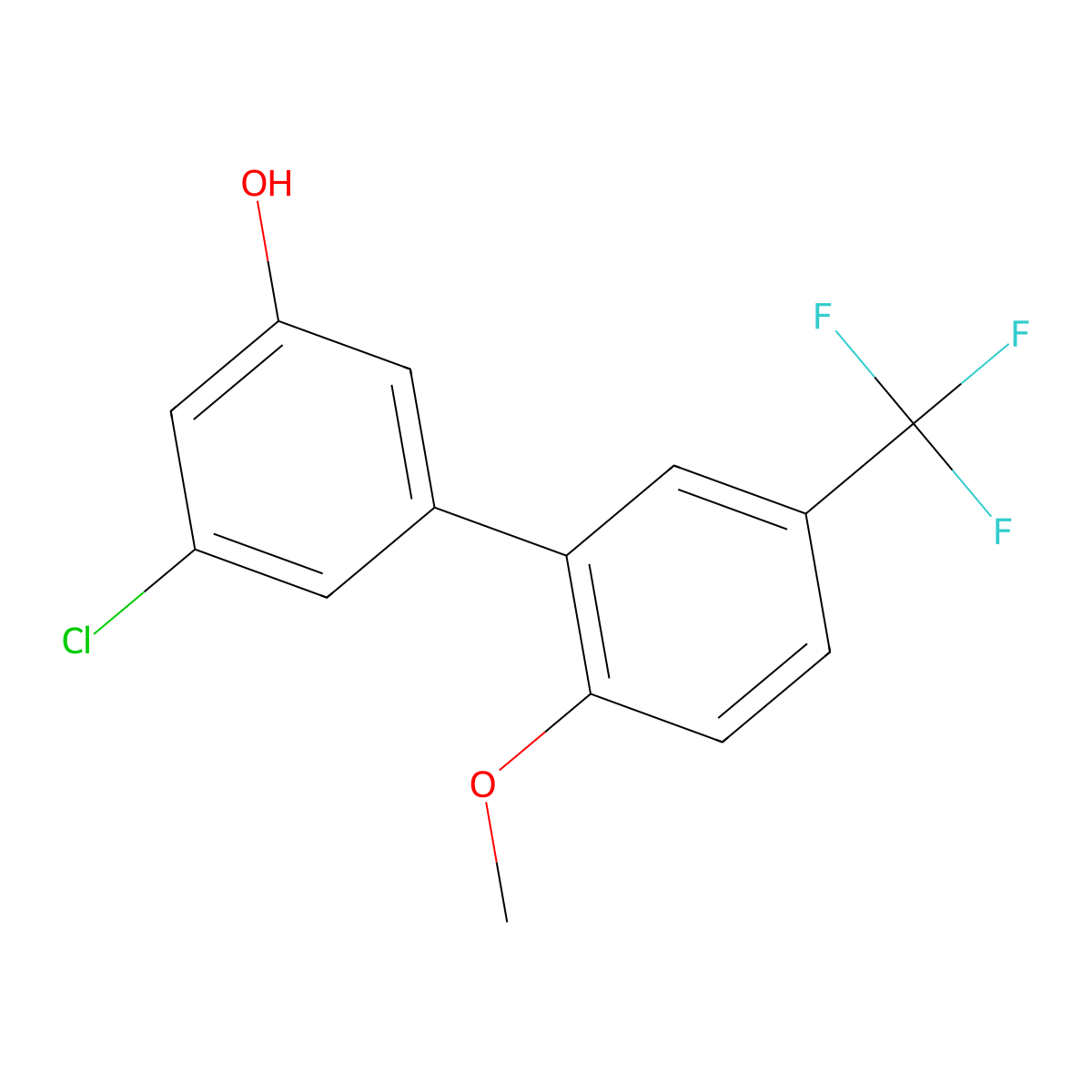 3-Chloro-5-(2-methoxy-5-trifluoromethylphenyl)phenol molecular structure, CAS 1261944-66-4
