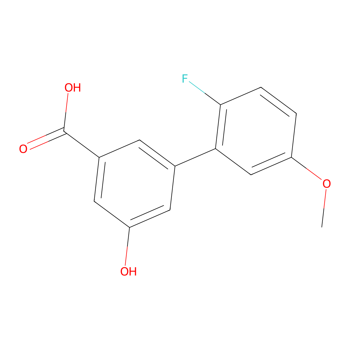 3-(2-Fluoro-5-methoxyphenyl)-5-hydroxybenzoic acid molecular structure, CAS 1261944-69-7