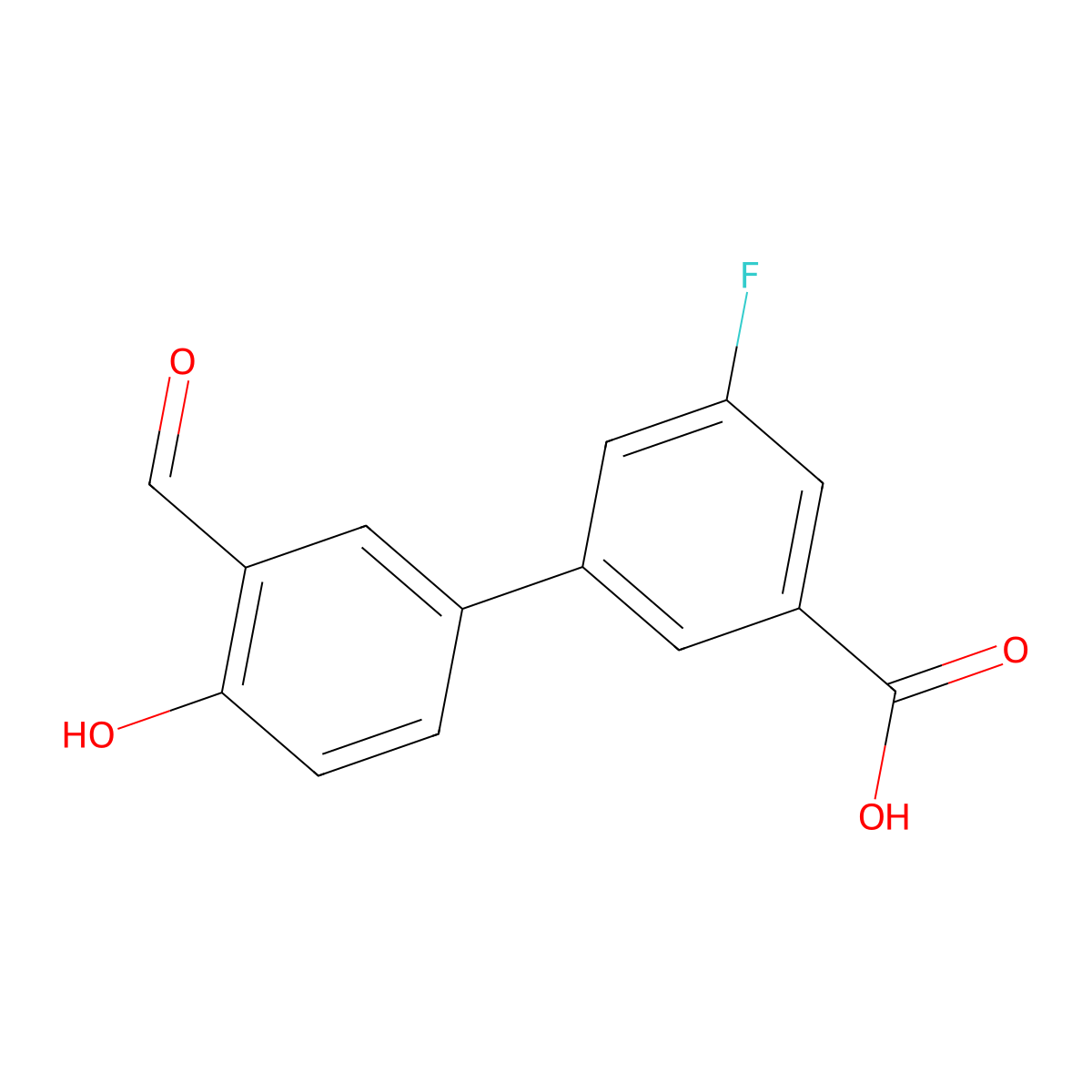 4-(3-Carboxy-5-fluorophenyl)-2-formylphenol molecular structure, CAS 1261944-71-1