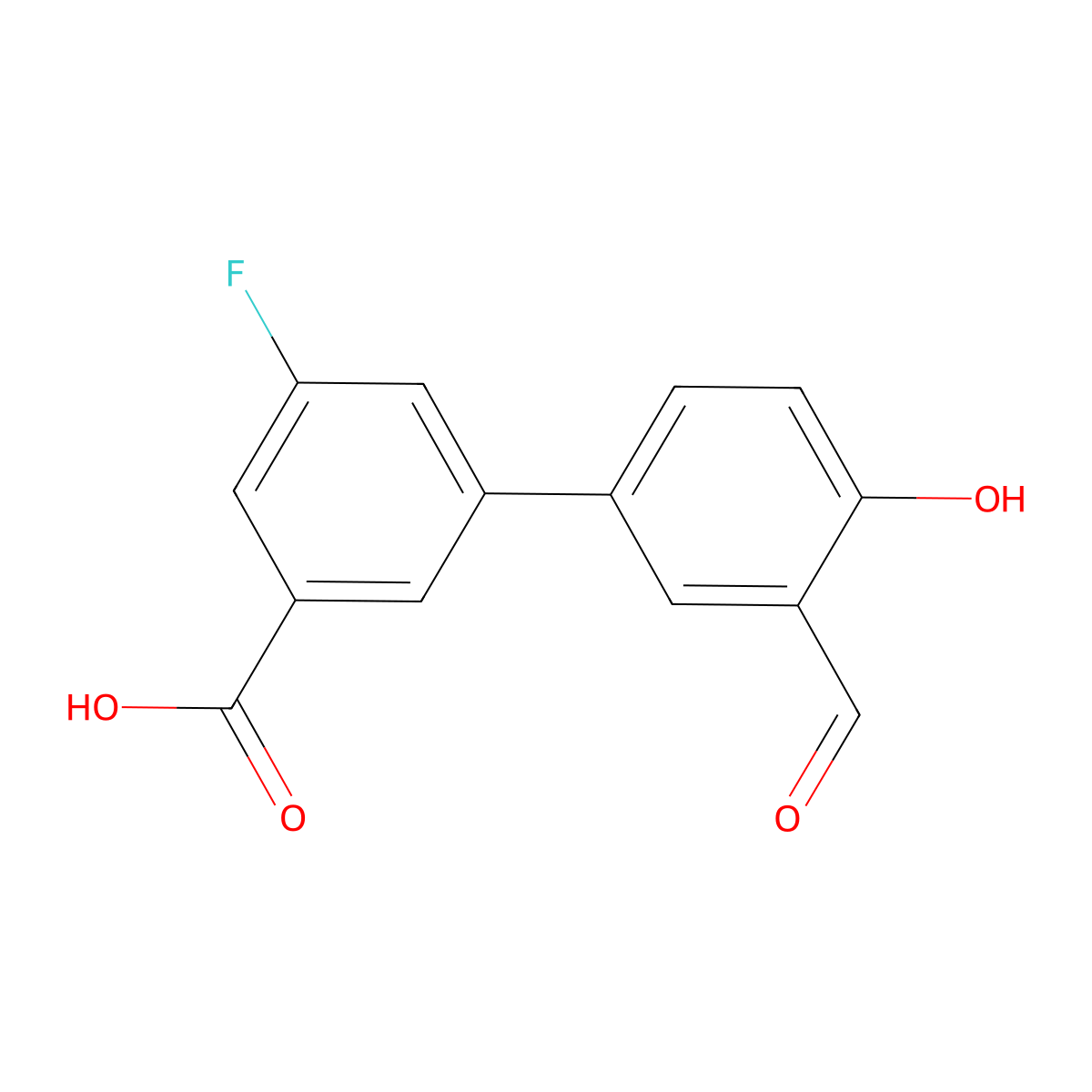 4-(3-Carboxy-5-fluorophenyl)-2-formylphenol molecular structure, CAS 1261944-71-1