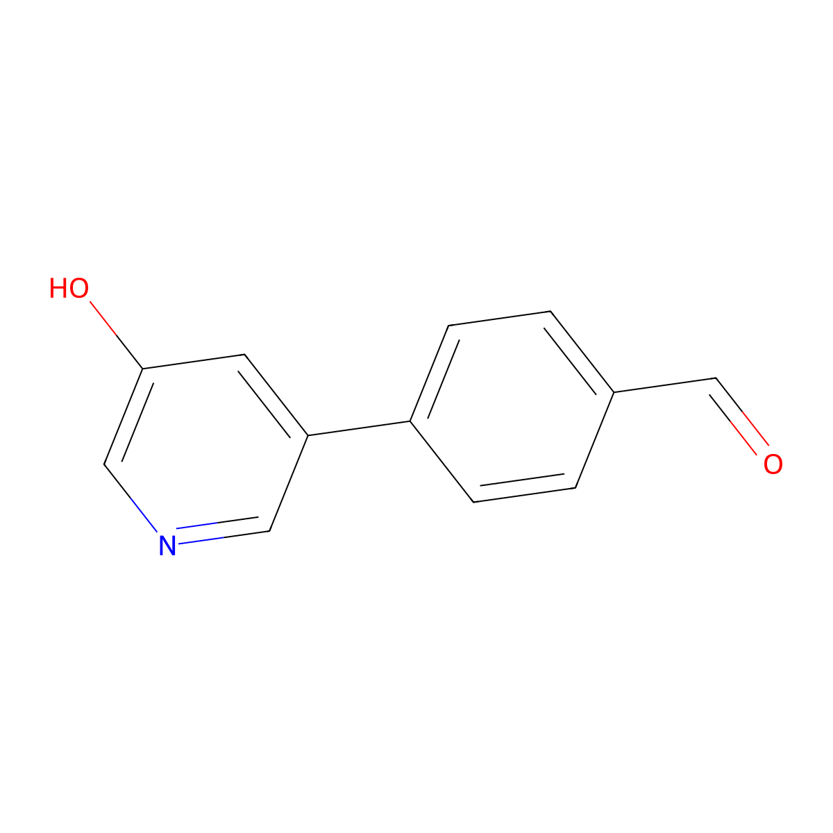 4-(5-Hydroxypyridin-3-yl)benzaldehyde molecular structure, CAS 1261944-78-8