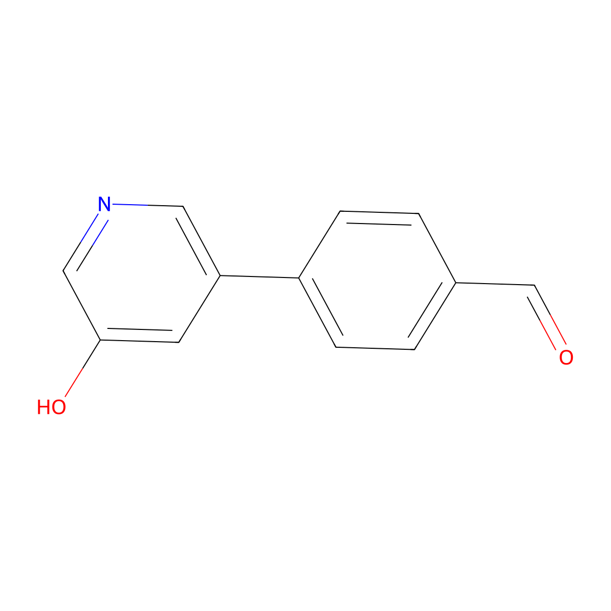 4-(5-Hydroxypyridin-3-yl)benzaldehyde molecular structure, CAS 1261944-78-8