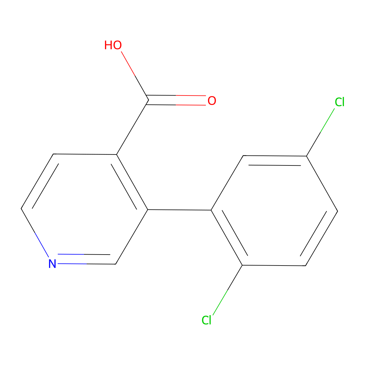 3-(2,5-Dichlorophenyl)pyridine-4-carboxylic acid molecular structure, CAS 1261944-80-2