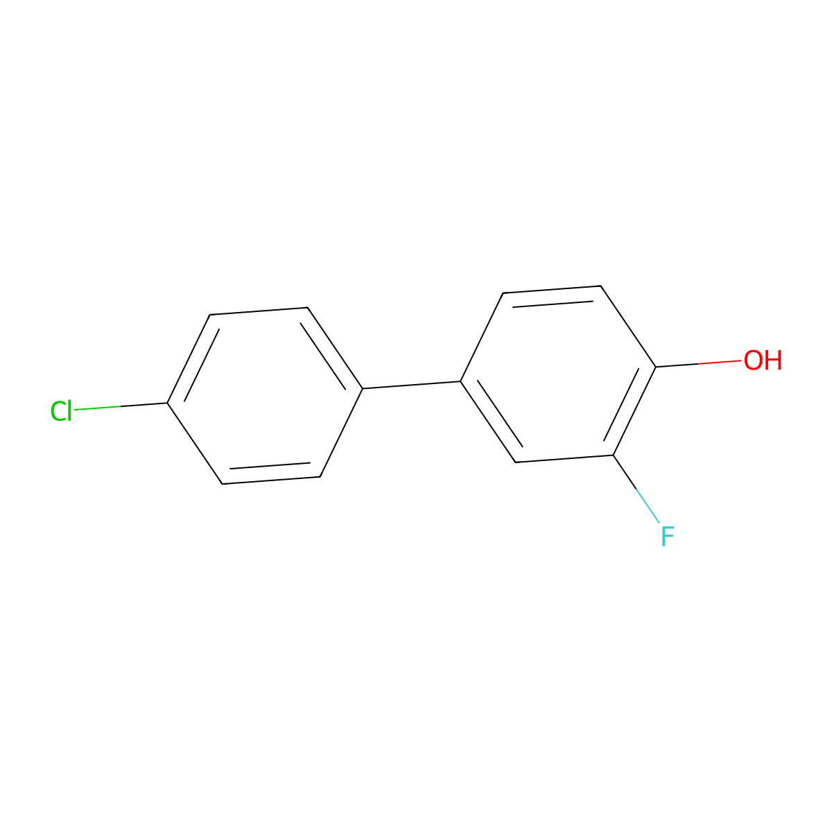 4-(4-Chlorophenyl)-2-fluorophenol molecular structure, CAS 1261944-84-6