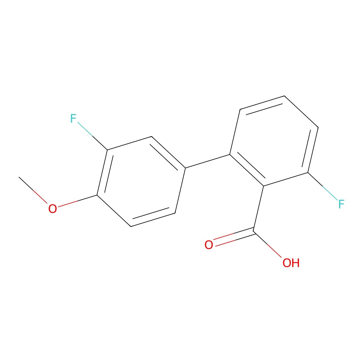 6-Fluoro-2-(3-fluoro-4-methoxyphenyl)benzoic acid molecular structure, CAS 1261945-00-9