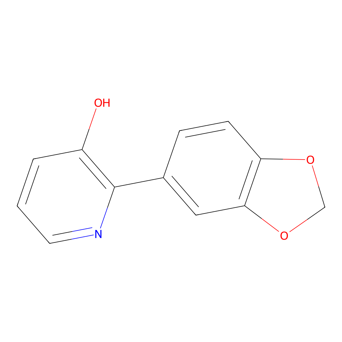 2-(1,3-Benzodioxol-5-yl)pyridin-3-ol molecular structure, CAS 1261945-01-0