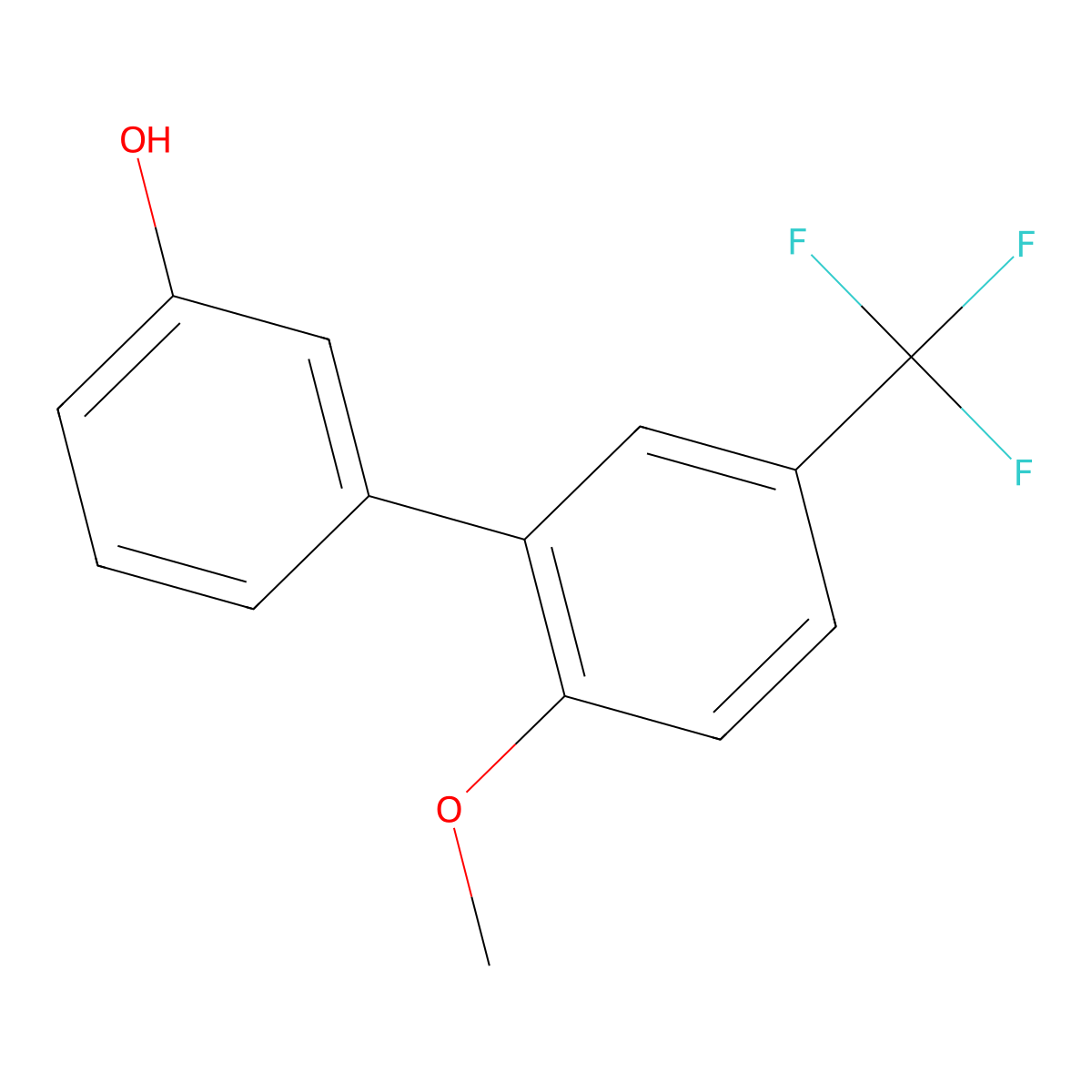 3-(2-Methoxy-5-trifluoromethylphenyl)phenol molecular structure, CAS 1261945-02-1
